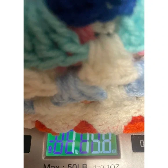 Handmade Crochet Granny Square Colorblock Floral Afghan Small Size Throw Blanket